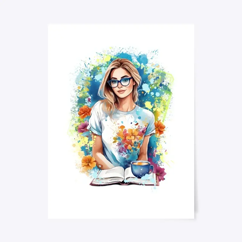 Reader Blonde Girl With Glasses 1