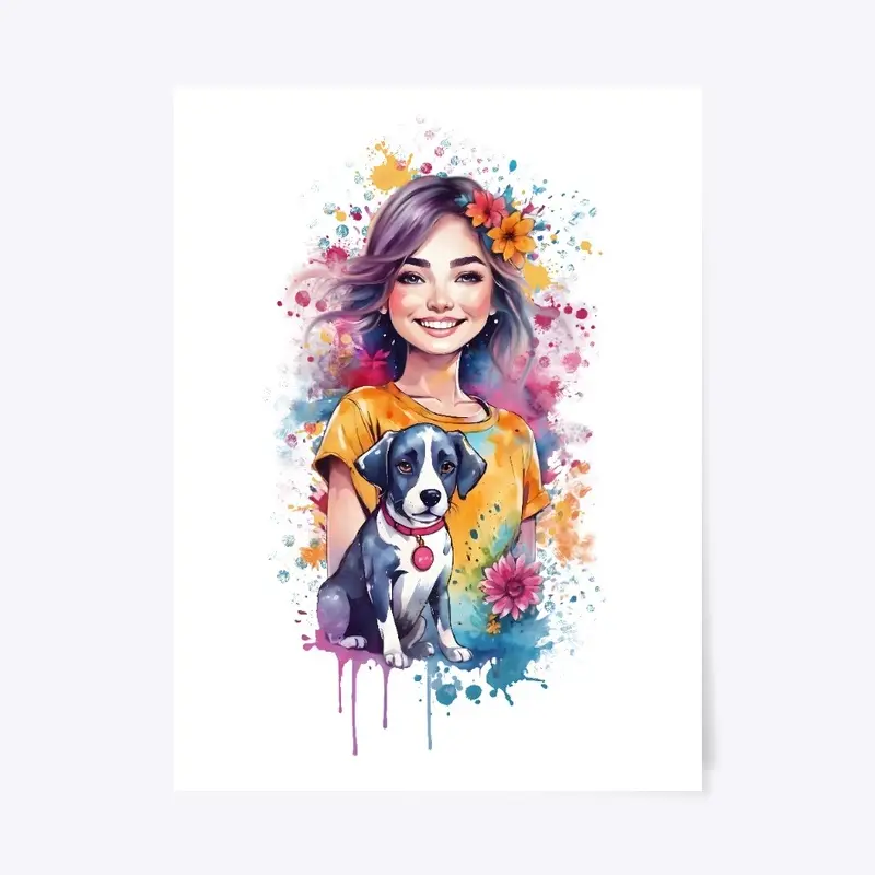 Girl with her dog 1