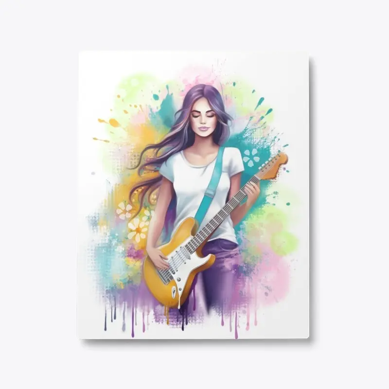 Girl Playing Electric Guitar 1-1